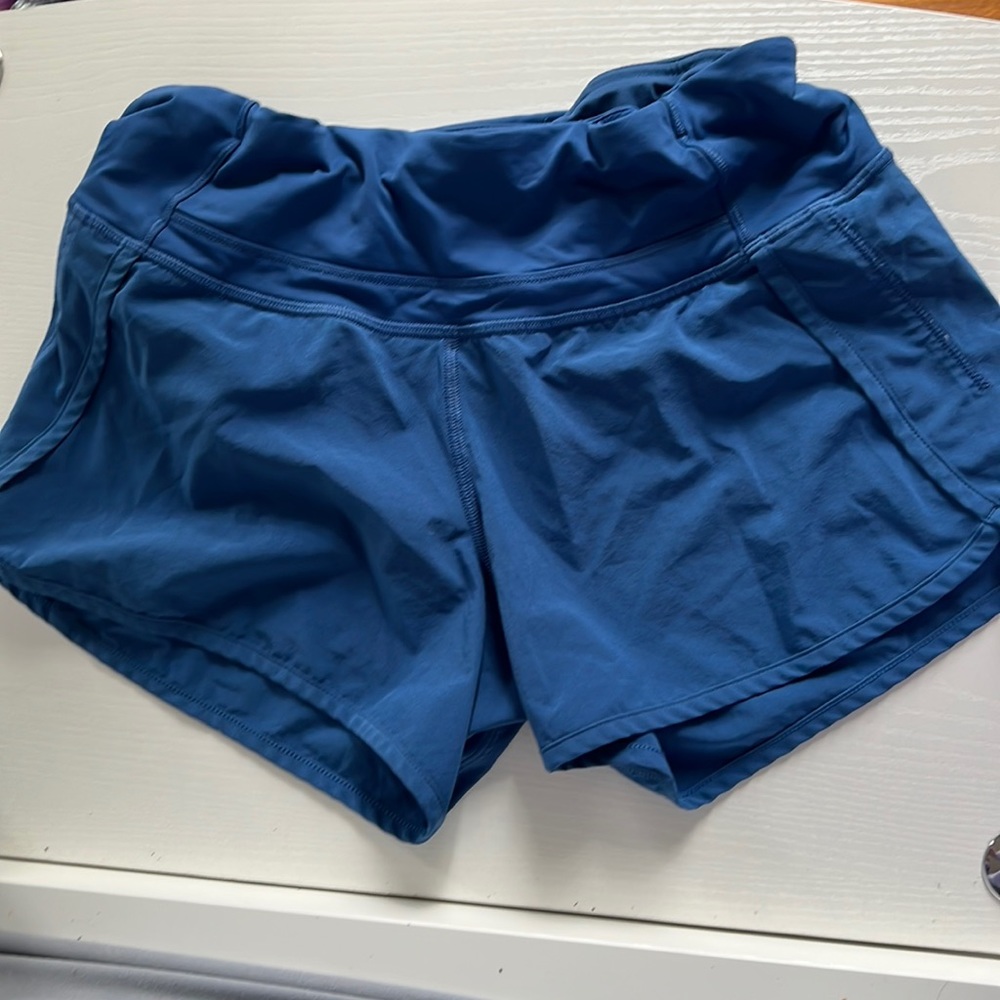 Size 4 Lululemon Shorts 4 Inch Inseam Blue Speed Up